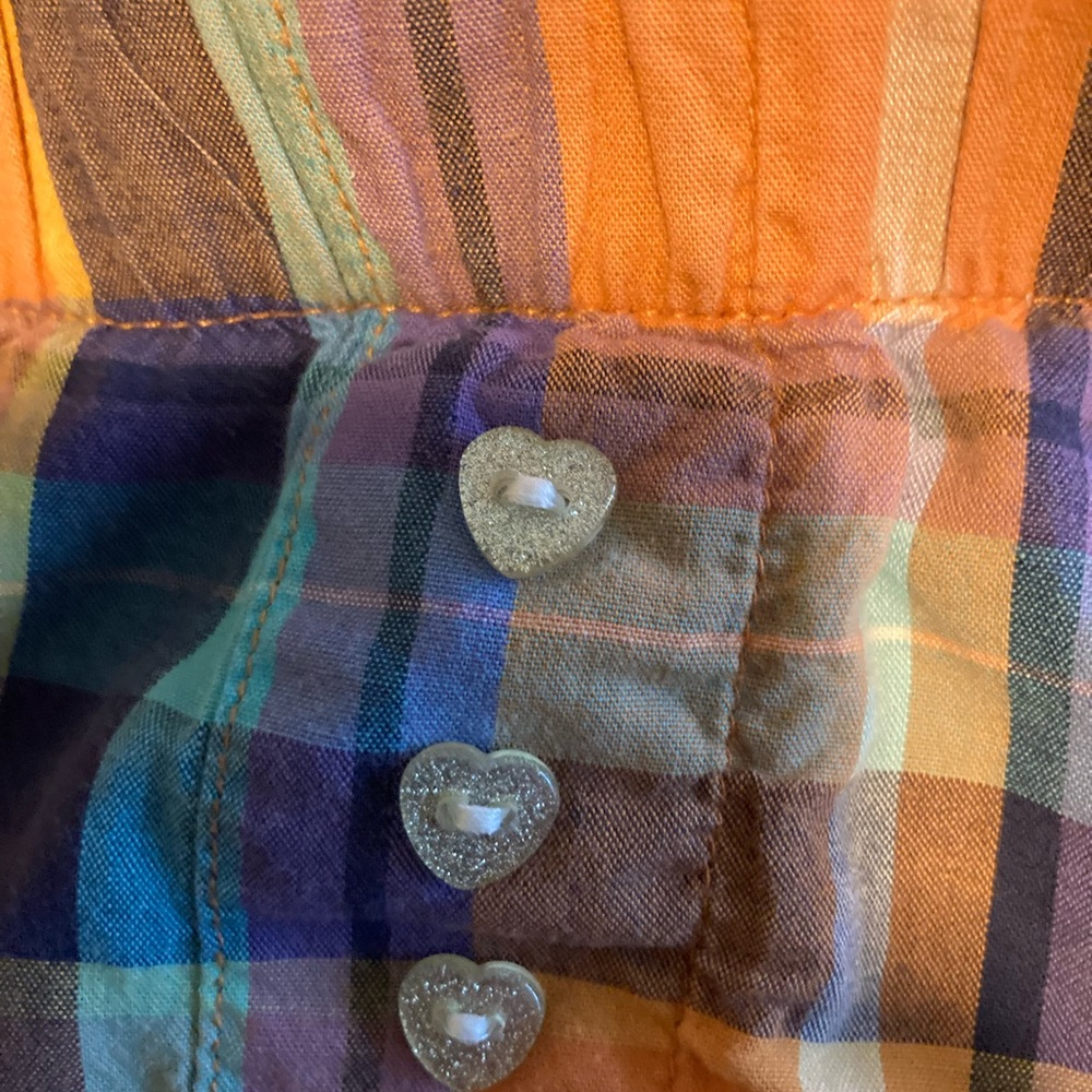 SO Madras Plaid Shorts w/ Heart Shaped Glitter Buttons
